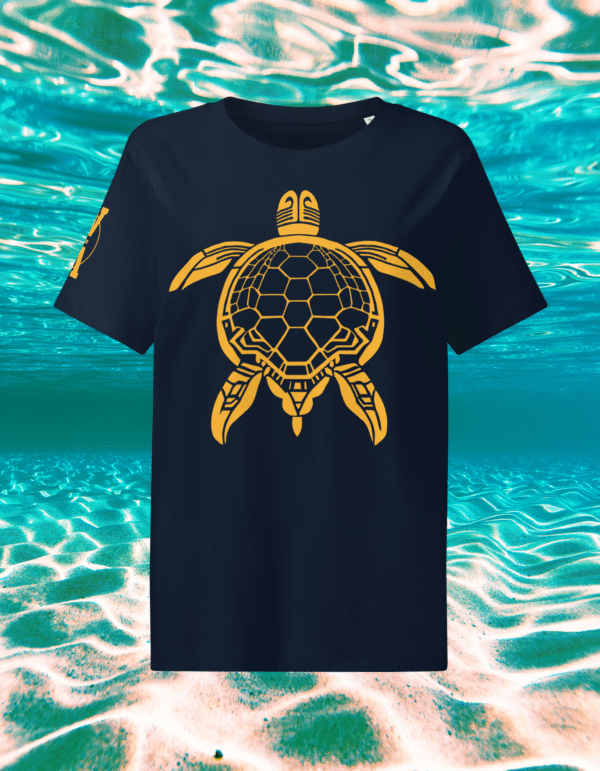 Women Orange Turtle Navy Blue